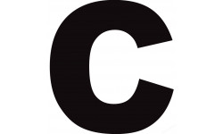 Lettre C noir sur fond blanc (15x14.5cm) - Autocollant(sticker)